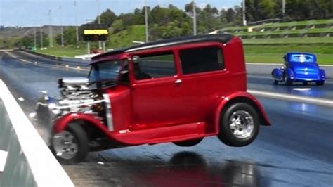 Bizarre Accident Footage Badass Hot Rod Crashes While In Drag Racing
