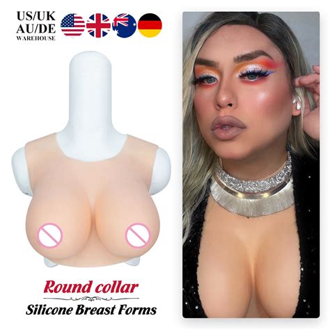 Realistic Round Collar Fake Boobs Silicone Breast Forms Enhancer Tits