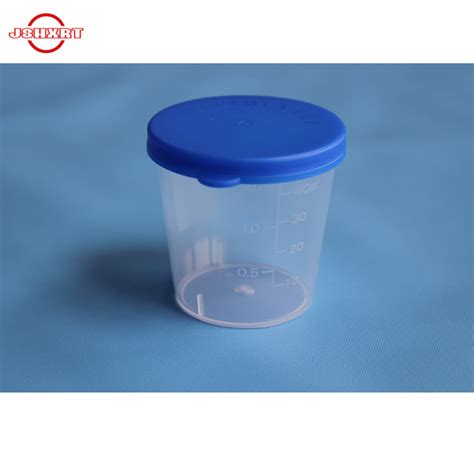 Pressed Cover 40ml Plastic Disposable Sterile Medical Urine Container