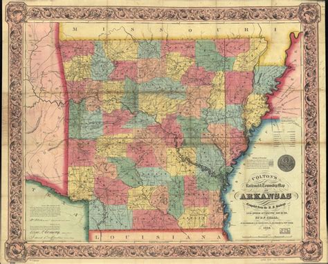 Arkansas Historical Vintage State Map Map Of Arkansas Poster Prints