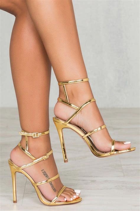 Sandals High Heels Outfit Highheelssandals Gold Strap Heels Stiletto Heels Heels