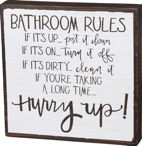 Bathroom Rules Sign Primitives By Kathy