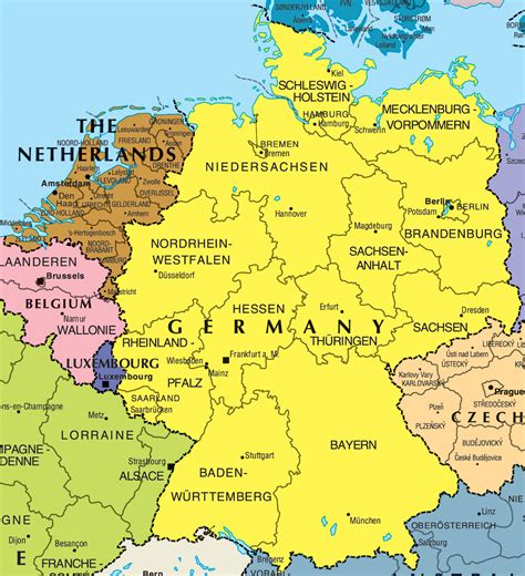 Géographique ou carte de l'allemagne en détails, découvrez tous les paysages des 16 länder allemandes (régions en français). Carte France Allemagne Vierge | My blog