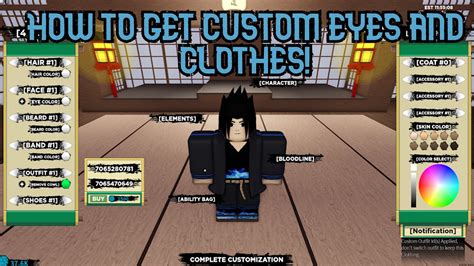 How To Get Custom Clothes And Eyes Shindo Life Roblox Youtube
