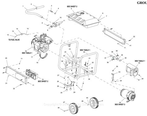 Generac 0059430 Gp7500e Parts Diagram For Full Assembly