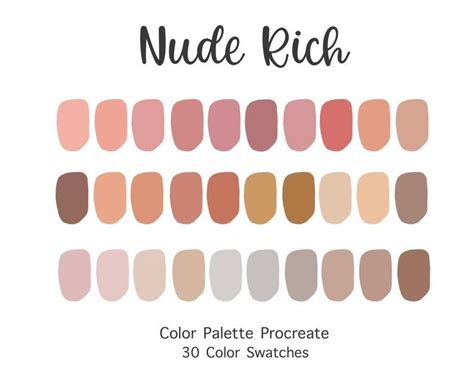 Procreate Color Palette Nude Rich Color Swatches Instant Etsy Hex