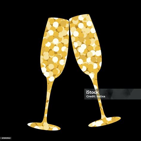 Two Champagne Glasses Stock Illustration Download Image Now Celebratory Toast Champagne
