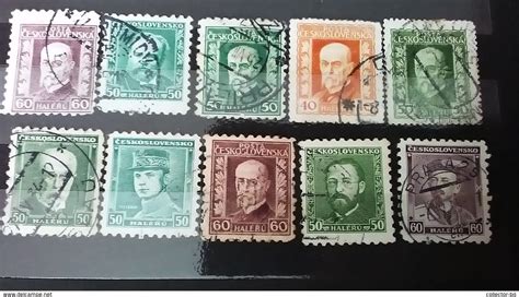 Rare Set Lot Czechoslovakia 405060 Haleru Used Stamp Timbre For
