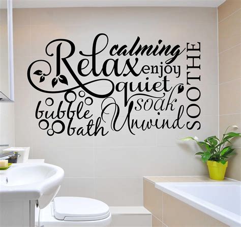 Bubble Bath Relax Word Collage Decal Bathroom Quote Vinyl Etsy