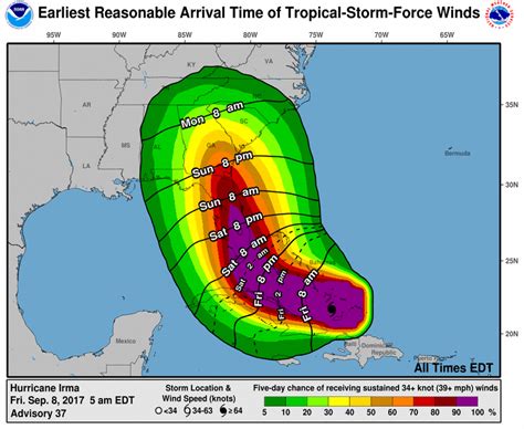 Hurricane Irma Tropical Storm Force Winds Expected In