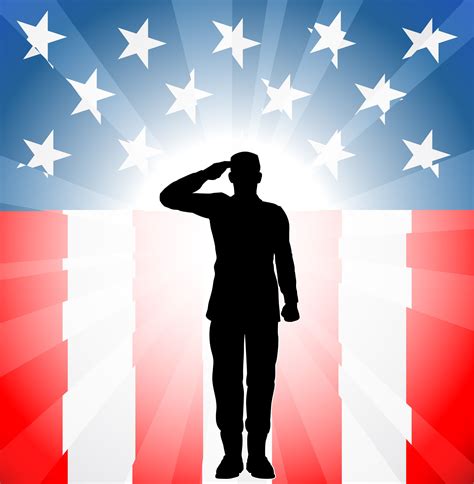 Veterans Day Clip Art Soldier In Front Of Flag Clipart Veterans Day