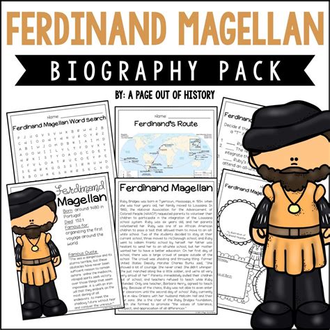 Ferdinand Magellan Biography Pack New World Explorers A Page Out Of