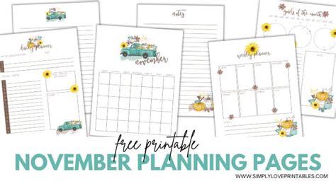 Free Printable November Planning Pages Simply Love Printables