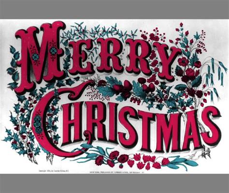 Christmas Clip Art ~ Vintage Merry Christmas Clipart ~ Digital Print Of A Retro Merry Christmas
