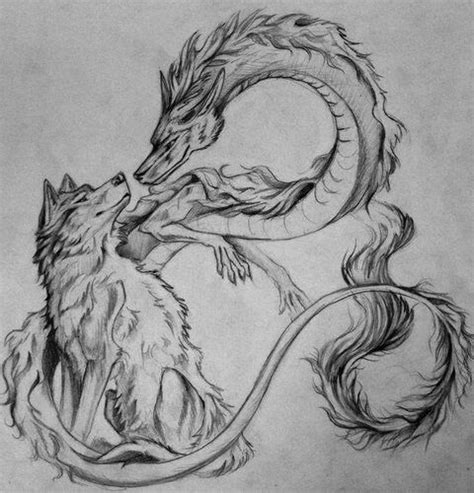 Pin By Christian Villalobos On G Drawing Dragon Artwork Wolf Tattoo