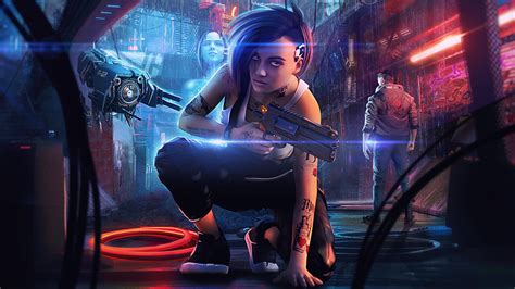 Cyberpunk 4k Judy Cyberpunk 2077 Cyberpunk Futuristic Gun Hd