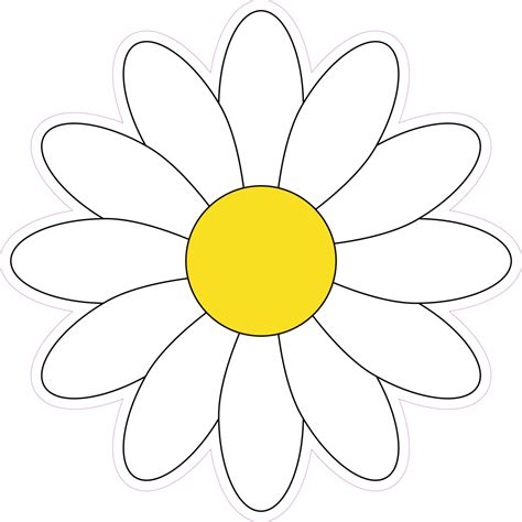 Simple White Daisy Flower Vector Illustration Sticker