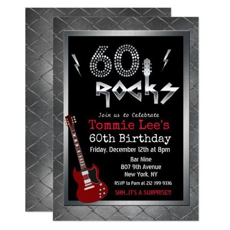 rocks rockstar guitar  birthday invitation zazzlecom  birthday invitations