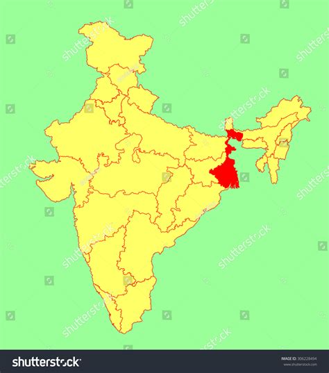 West Bengal State India Vector Map Stok Vektör Telifsiz 306228494
