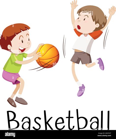 Kid Boys Basketball Team Stock Vector Images Alamy