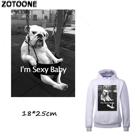 Zotoone Cool Sex Dog Patches For Clothing Cartoon Pug Iron On Transfer