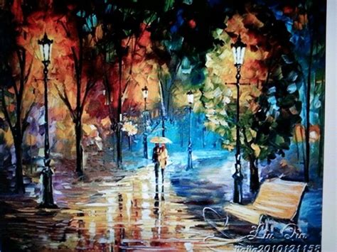 Couple Walking In The Rain Painting Of Couple Rain Painting Couple