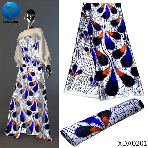 Liulanzhi African Satin Fabric Satin Silk Fabric African Printed Silk Satin Fabric For Dresses