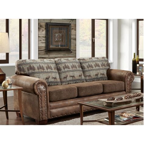 Leather, cabin & lodge furniture : American Furniture Classics Sofa in Deer Teal Lodge