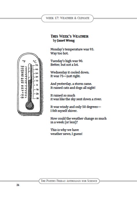 Poetry For Children Pfas This Weeks Weather By Janet Wong