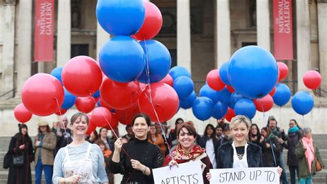 Female Artists In Anti Sexism Protest Outside National Gallery Uk