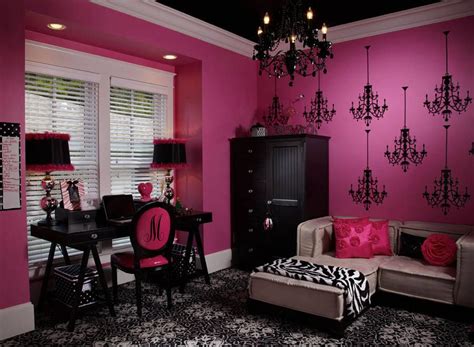 Pink And Black Bedroom Free Style Interiors Bonita Springs Florida