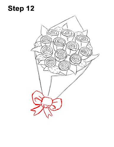 How To Draw A Bouquet Of Roses Video And Step By Step Pictures