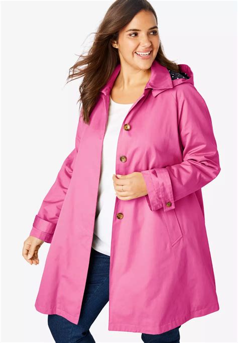 Hooded A Line Raincoat Plus Size Raincoats And Trench Coats Woman