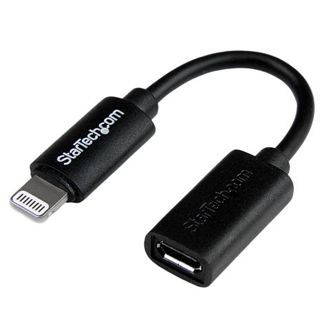 Black Micro Usb To Apple 8 Pin Lightning Connector Adapter