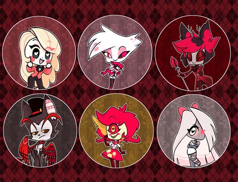 Hazbin Hotel Helluva Boss Chibi Heart Pins Bundle Town Green Com