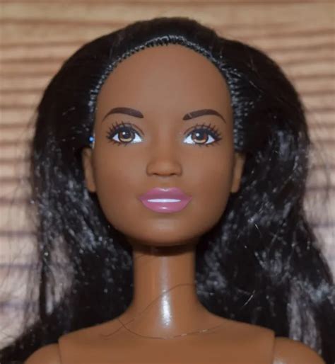 Barbie Doll African American Nude Brown Eyes Hair Flat Feet Fashionista