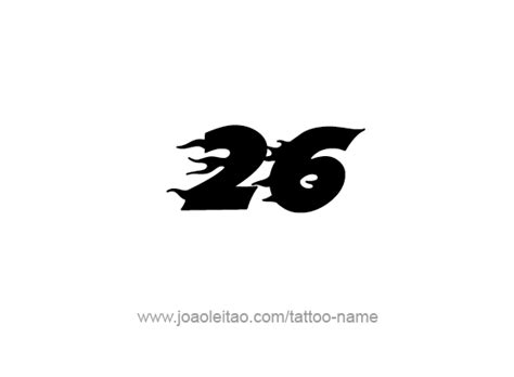 Twenty Six 26 Number Tattoo Designs Page 4 Of 4 Tattoos With Names