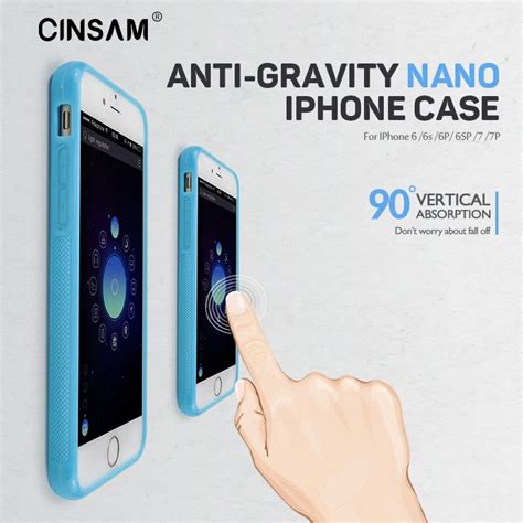 cinsam anti gravity phone case cover shell for iphone 6 6s 6p 6sp 7 7p nano pc suction magical