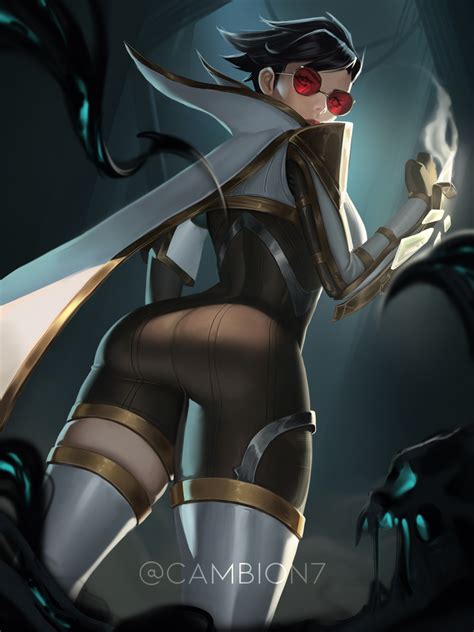 Rule 34 Ass Ass Focus Black Hair Glasses League Of Legends Red Tinted Eyewear Red Glasses