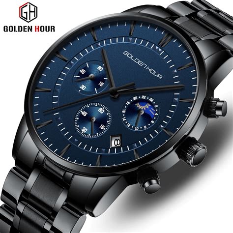 Goldenhour Men Brand Watches Top Luxury Fashion Quartz Watch Mens