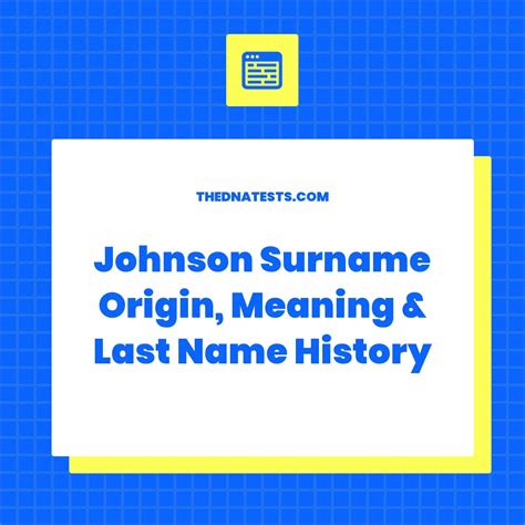 Johnson Surname Origin Meaning And Last Name History