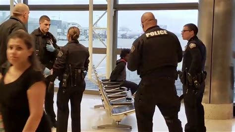 Lax Airport Police Arresting A Woman On A Stay Away Order Lax Youtube