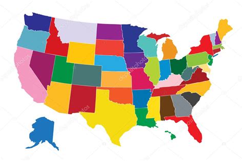 Colorful Usa Map — Stock Vector © Pockygallery 12127908