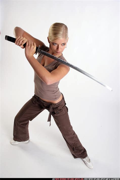 Girl Defend Pose Katana By ESAUL On DeviantArt