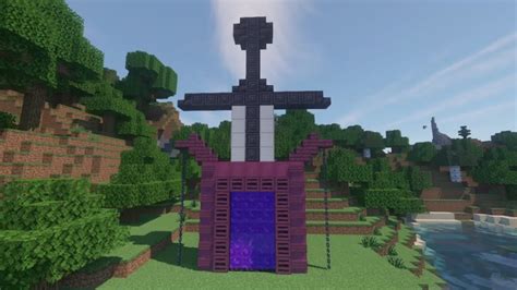 DecoraciÓn De Espada Para Portal Al Nether En Minecraft 186 Youtube