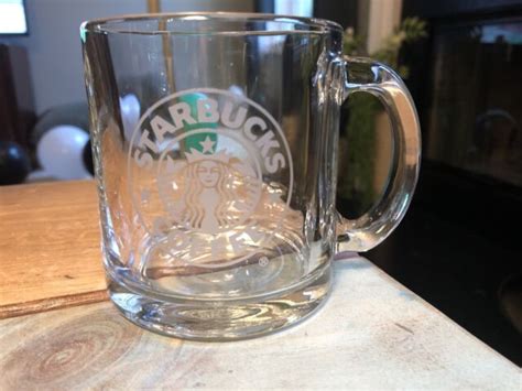 Starbucks Clear Glass Mermaid Logo Coffee Mug Cup Made In Usa Ebay