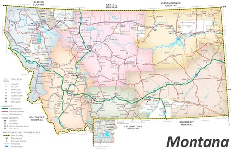 Montana Mt Road And Highway Map Free And Printable