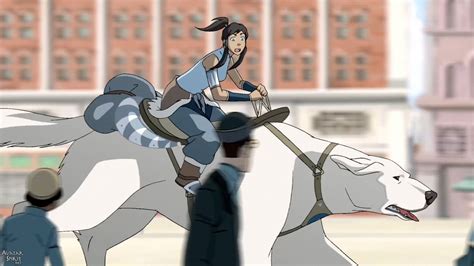 Republic City Legend Of Korra Naga Riding Street Anime The Legend