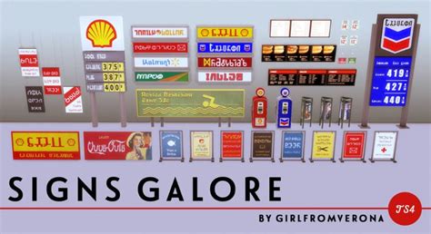 Sims 4 Cc Custom Content Retail Gas Station Decor Signs Sims The