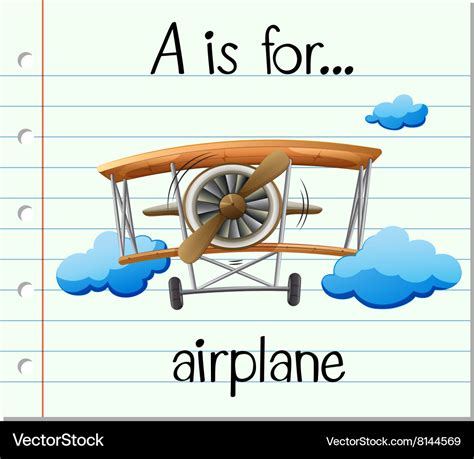 Flashcard Letter A Is For Airplane Royalty Free Vector Image